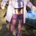 Purple heels and stockings 2