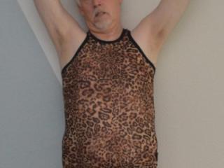 Posing in my new leopard outfit