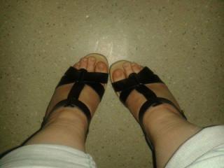 GF's feet in high heel sandals 4 of 5