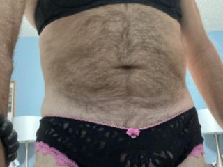 Wearing panties and bras on my gay sissy body. 2 of 5