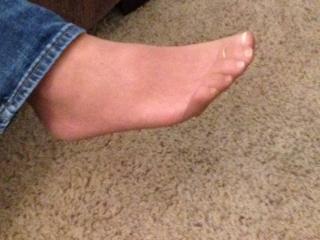 My candid pantyhose feet in jeans 20 of 20