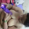 Playing with dildo