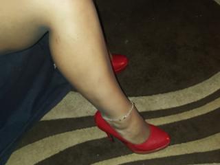 My hotwife in stilettos, tights and hotwife anklet 5 of 7