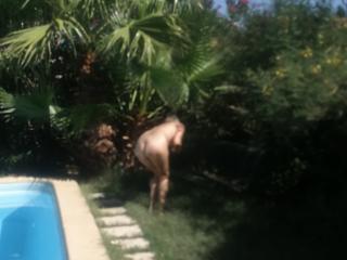 Naked in my garden to excite my neighbors