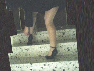 Shopping in shiny pantyhose 2 of 19