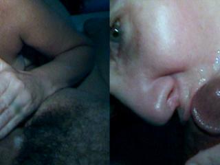 First time hubby filmed me giving a blowjob and getting a facial