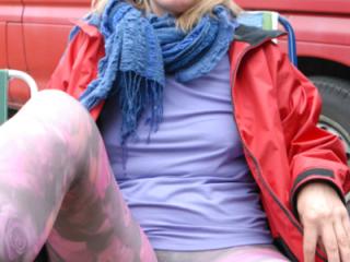 Lisa public in phantyhose, no bra 13 of 17