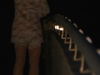 White Lace Mini Dress On Highway Overpass 6 of 20