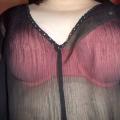 Black sheer top and peach coloured br...