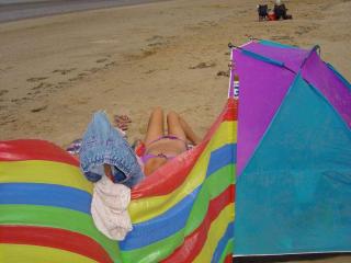 natural girl bikini slips on morcambe beach uk 4 of 6