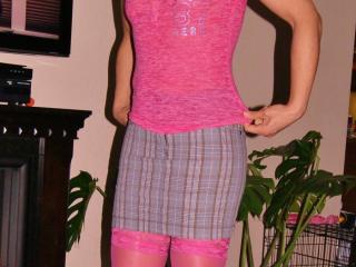 Skirt and pink see thru shirt 13 of 20