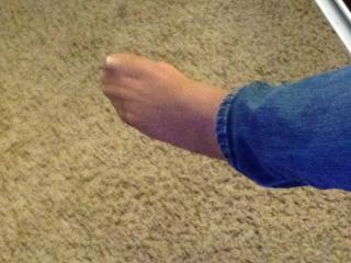 My candid pantyhose feet in jeans 4 of 20