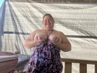 Wife in hot tub 3 of 7