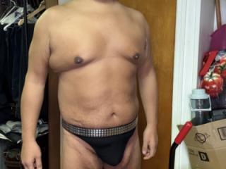 Love my new spike belt with my black thong 16 of 20