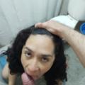 Sonia sucking and posing in the bathroom