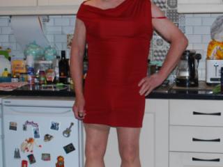 Georgi posing in Red Dress 1 of 6