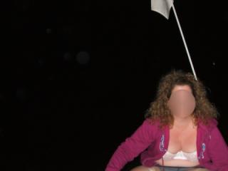 Debbie Flashing At The Golf Course