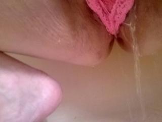 Pissing pink lace panties 5 of 12