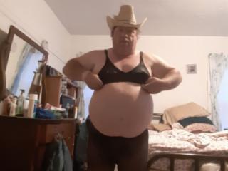 Cowboy hat and bra and nylons 5 5 of 10