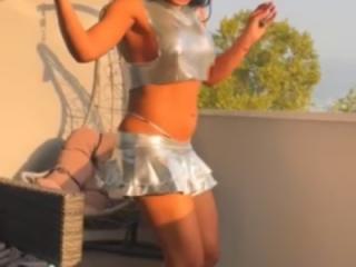 Enjoying my tan at home