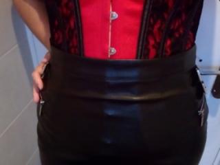 Red corset Black skirt 2 of 4