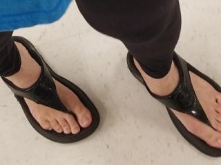 Mature Asian gf's favorite sandals 4 of 9