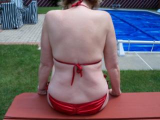 Red bathing suit 7 of 20