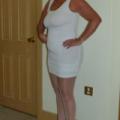 white dress, stockings & heels