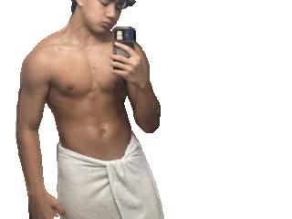 Muscular Asian and his dick pic 3 of 4