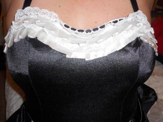 Sue in her maid outfit 1 of 4