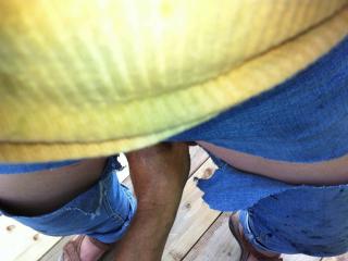 Farmhand lends a hand to cut my jeans into jean shorts 5 of 16