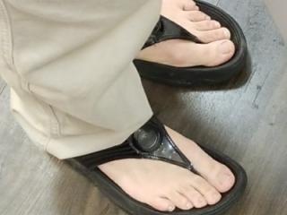 Mature Asian gf's favorite sandals 5 of 9
