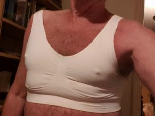 Hard nips under my pink bralette 1 of 11