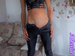 30a AlessiaTravestita models Leather Jeans 16 of 20