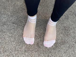 More cum and nylon socks with leggings 3 of 10