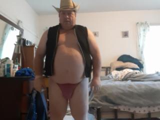 Cowboy hat vest and thong 12 of 13