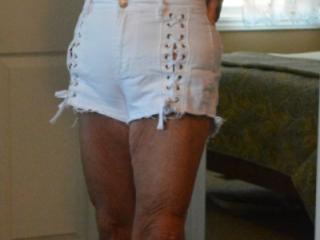 White Shorty Shorts with Laces Up the Sides 5 of 16