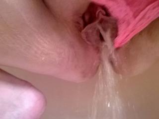 Pissing pink lace panties 9 of 12