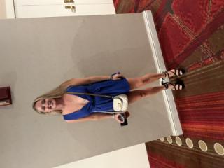 Hotel Flashing in Blue Dress....  Would you be happy if you walked by? 10 of 16