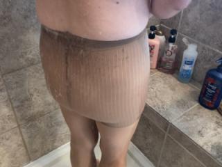 Pantyhose in the shower 6 of 12