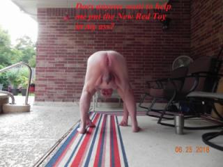1st Album - 25 Jun 2018 Nude on the Patio before Using My New Red Toy. 11 of 20