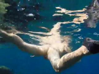 Underwater cock tease