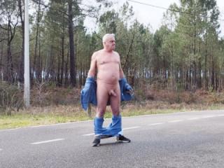 naked man on the road 5 of 12