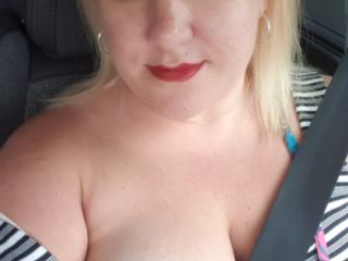 Flashing my tits in the car