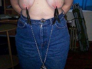 She loves nipple clamps 4 of 5