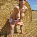 Busty Tina - The hay bale