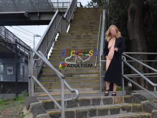 Flashing at the local railway station 3 of 4