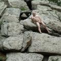 Naked in the rocks