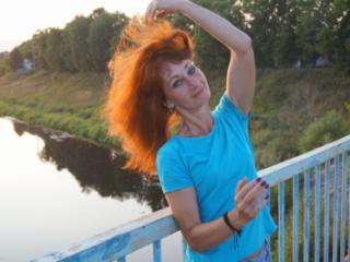 Flamehair in evening on the bridge (non-nude) 1 of 12