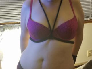 Tied up in bra and panties.  Made to cum and facial 8 of 9